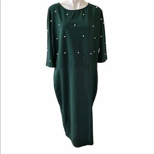 SHEIN Christmasy emerald pearl dress